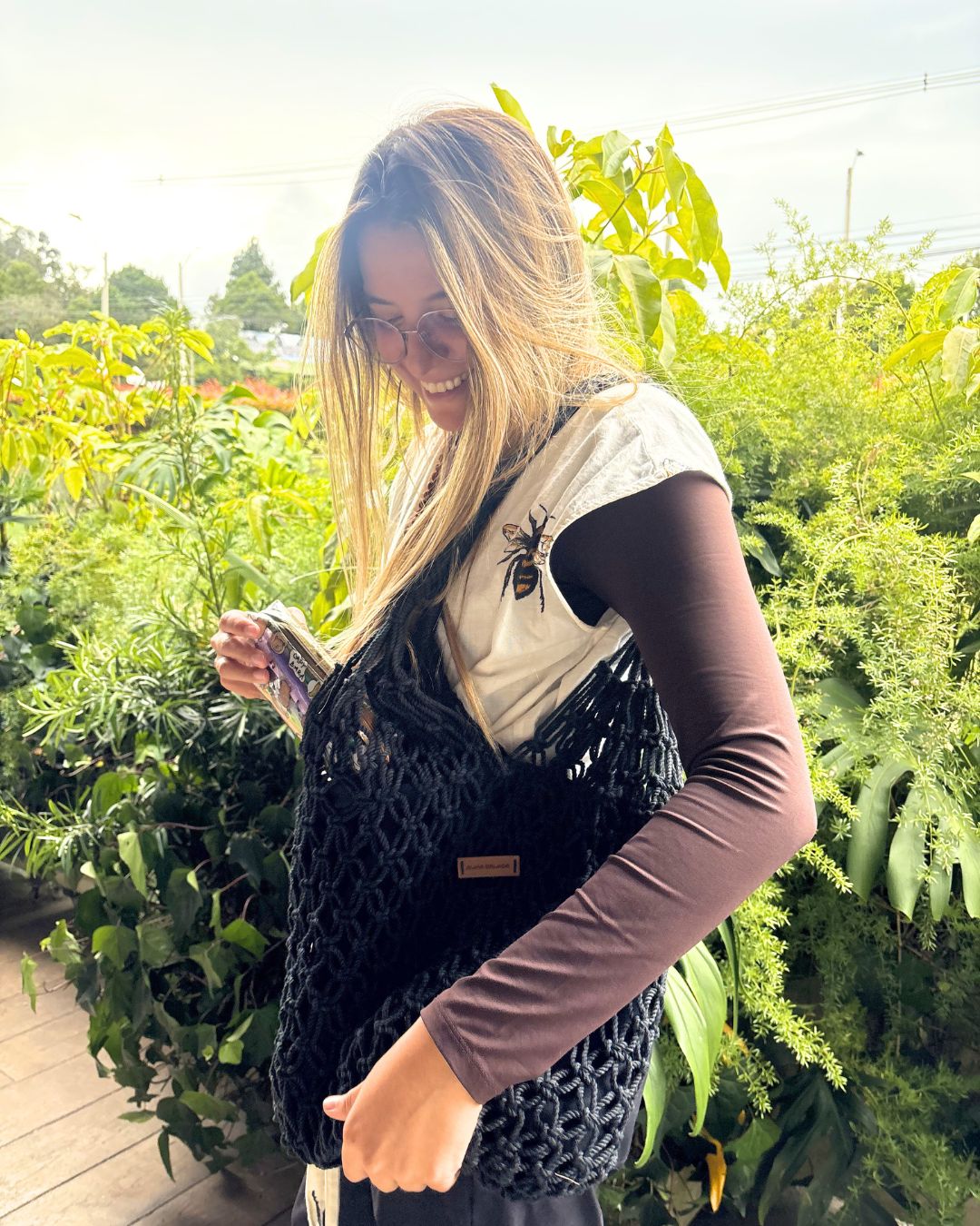 Bolso Macramé Negro