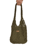 Bolso Macramé Verde Militar