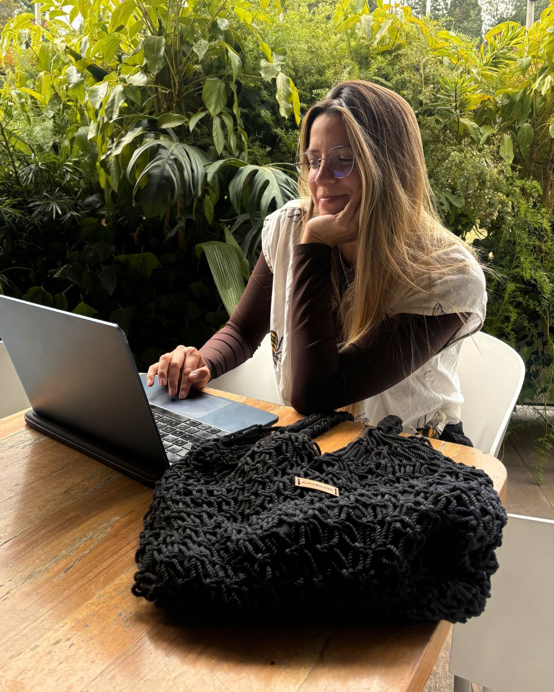 Bolso Macramé Negro