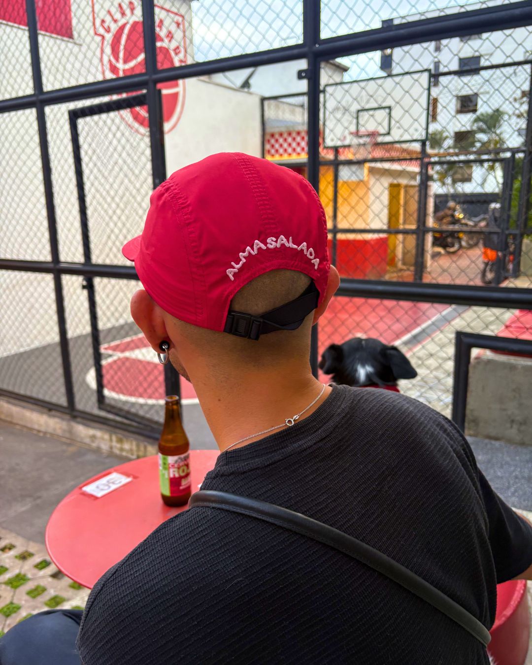 Gorra 5 Paneles — Rojo Fuego