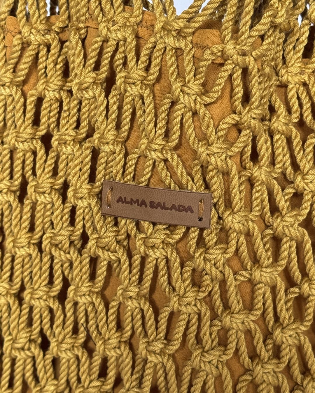 Bolso Macramé Mostaza