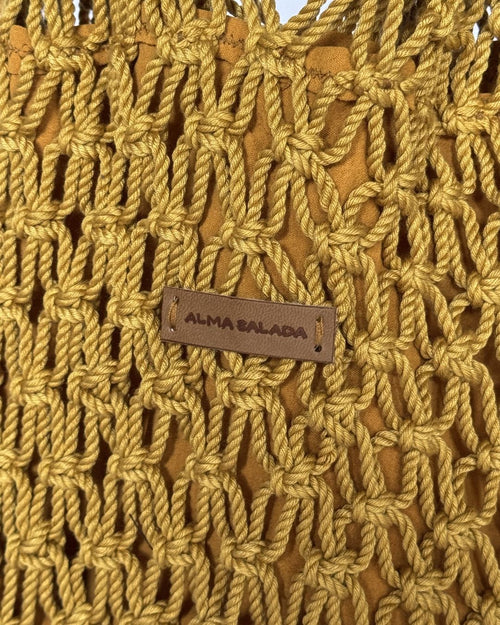 Bolso Macramé Mostaza
