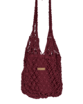 Bolso Macramé Vino Tinto